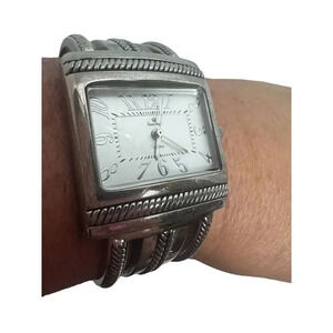 ✅ 3 for $15 ✅ Premier Designs Watch Women Silver Tone Open Cuff Band